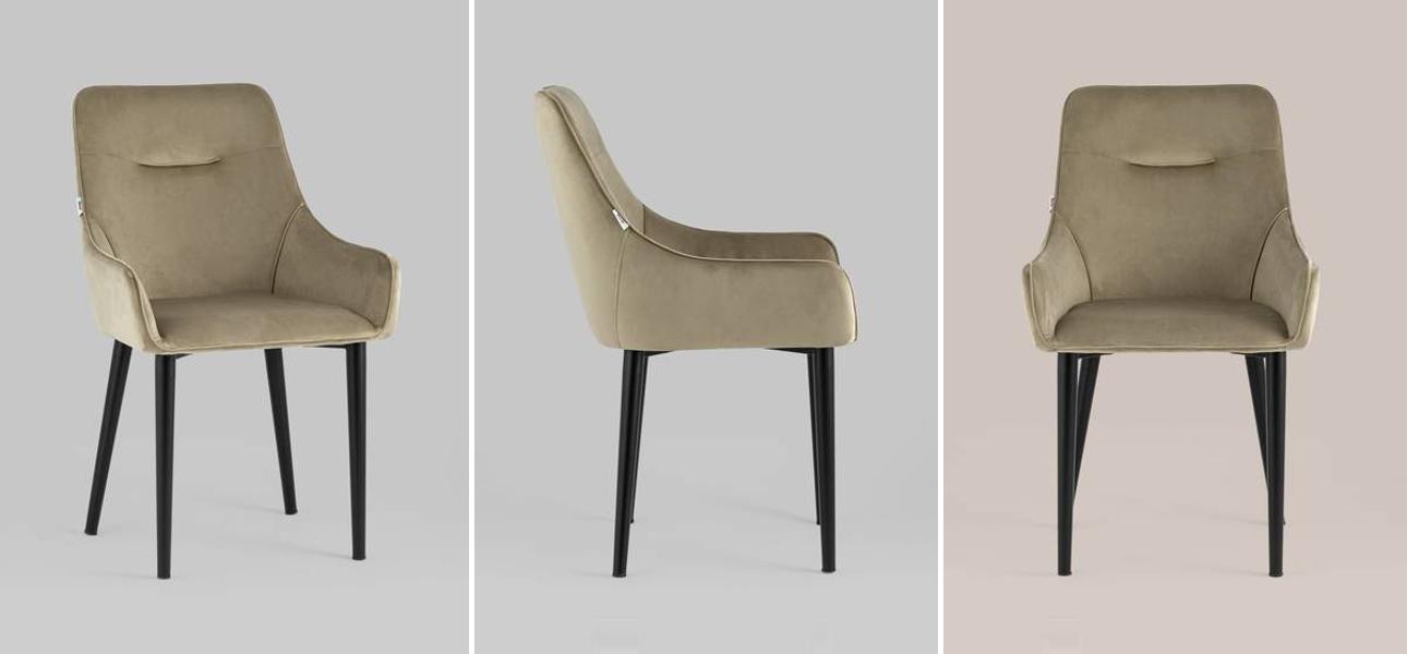 Стул Joan Chair Бежевый Велюр Капучино - фото