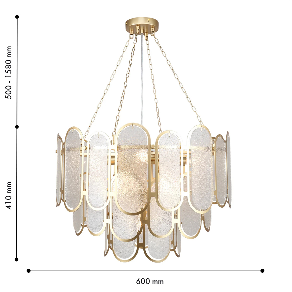 Люстра с многослойным эффектом из овальных элементов из непрозрачного стекла Conformation в Красноярске