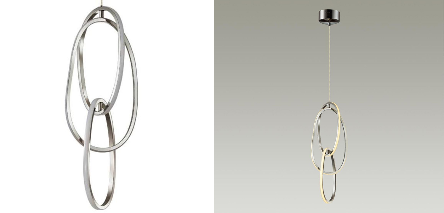 Подвесной светильник 3 Chain Link Chrome 61 - фото