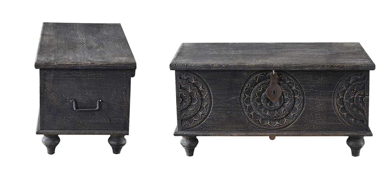 Сундук резной Tushar Carved Wood Chest - фото №1