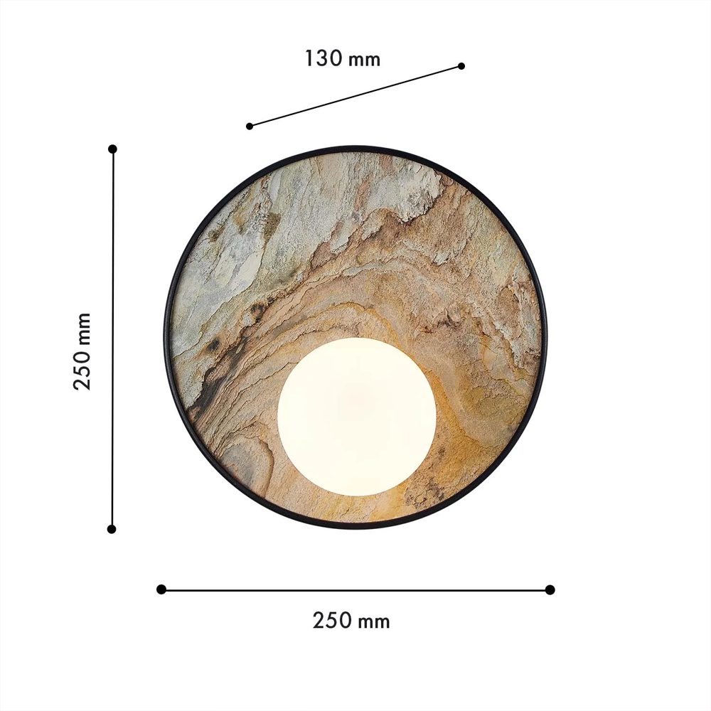 Бра круглое с каменным диском в металлической раме Sandstone Painting в Красноярске