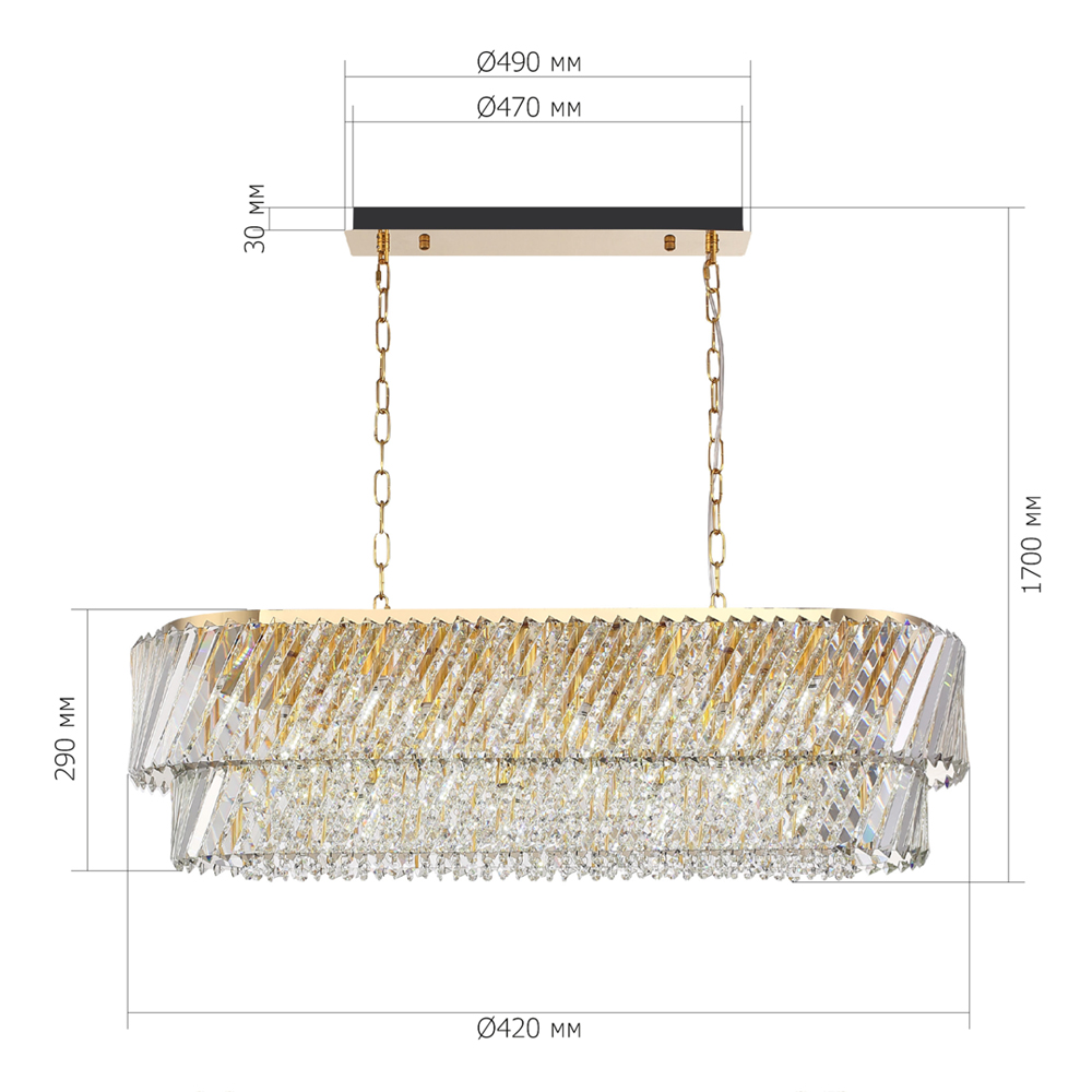 Люстра овальная в классическом обрамлении Light Connoisseurs Beauty в Красноярске