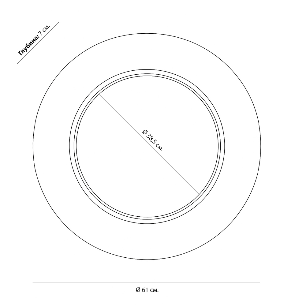 Чёрное настенное зеркало с золотым кантом Porunalia в Красноярске