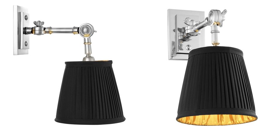 Бра Wall Lamp Wentworth Single Nickel+Black Бра Wall Lamp Wentworth Single Nickel+Black - Loft-Concept в Красноярске