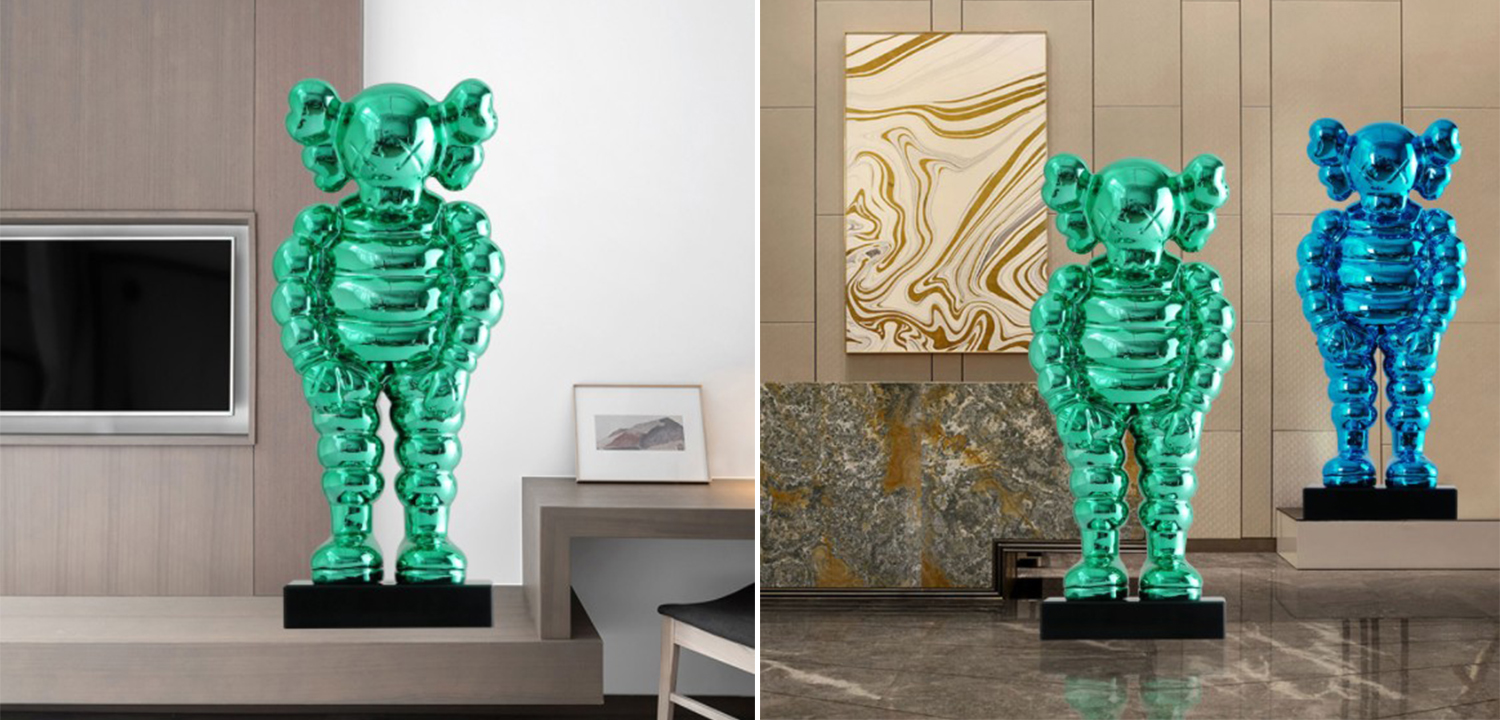 Статуэтка KAWS Bowed Down Green on stand - фото