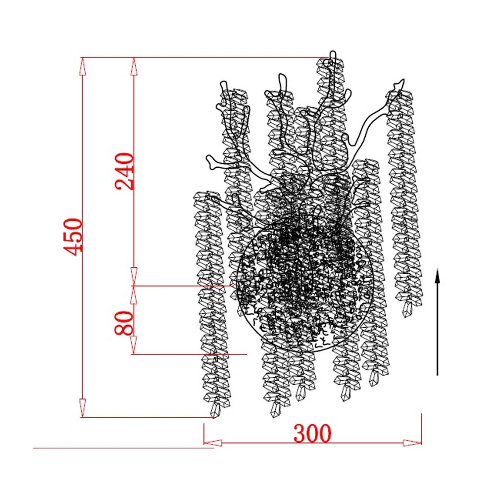 Бра на ветвистым серебрянном каркасе со стеклянными подвесами Raceme в Красноярске