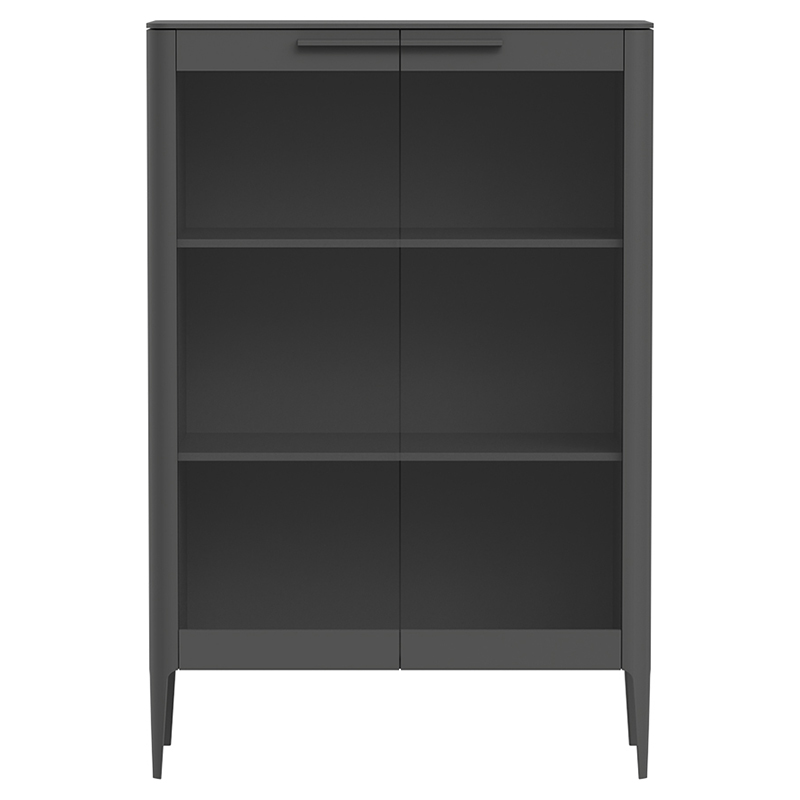 Витрина темно-серая с 2-мя стеклянными дверцами и 3-мя полками Type  Серый в Красноярске | Loft Concept 