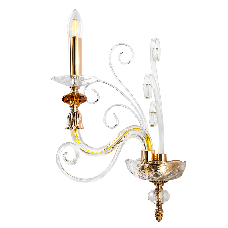 Бра с изогнутыми прозрачными элементами из стекла Twisted Glass Candles Золотой Прозрачное Стекло Бра с изогнутыми прозрачными элементами из стекла Twisted Glass Candles Золотой Прозрачное Стекло в Красноярске | Loft Concept