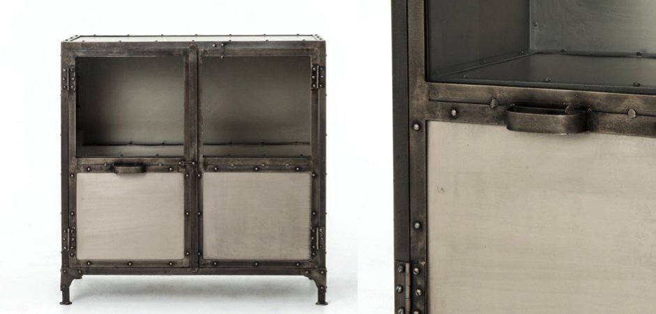 Комод металлический Industrial Steampunk Nickel 2 Door Cabinet Комод металлический Industrial Steampunk Nickel 2 Door Cabinet - Loft-Concept в Красноярске