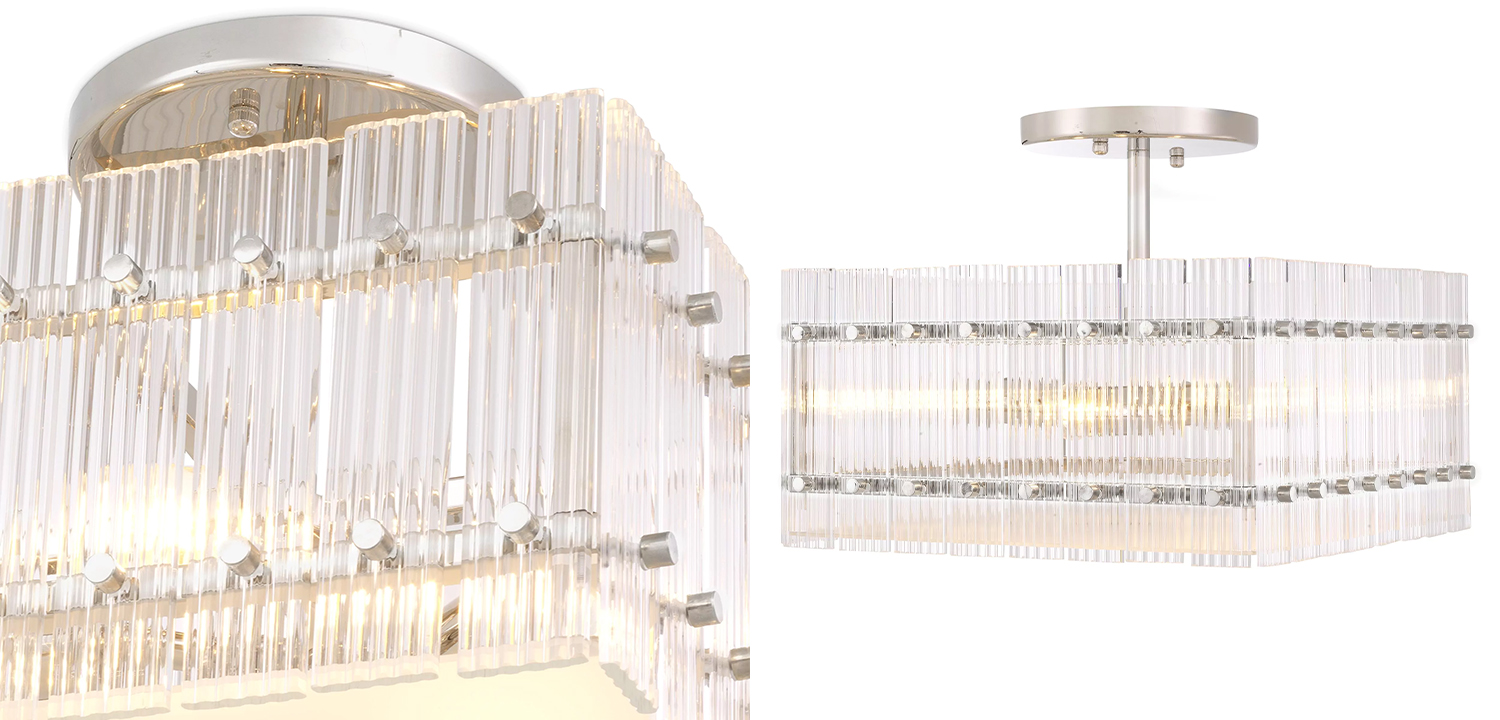 Потолочный светильник Eichholtz Ceiling Lamp Ruby Square Nickel - фото