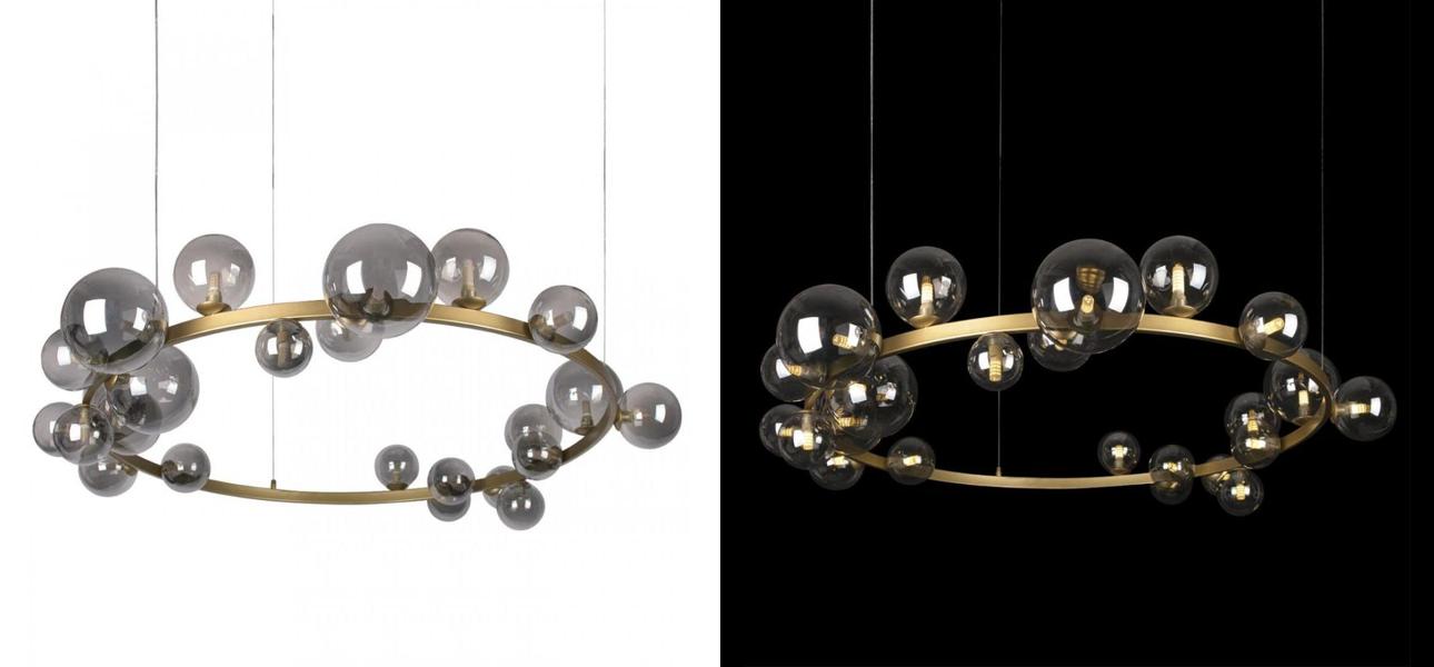 Светодиодная люстра Кольцо IONA Сhandelier GOLD диаметр 120 см - фото