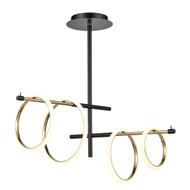 Люстра Jessenia Rings Chandelier 4 Черный Золотой Люстра Jessenia Rings Chandelier 4 Черный Золотой в Красноярске | Loft Concept