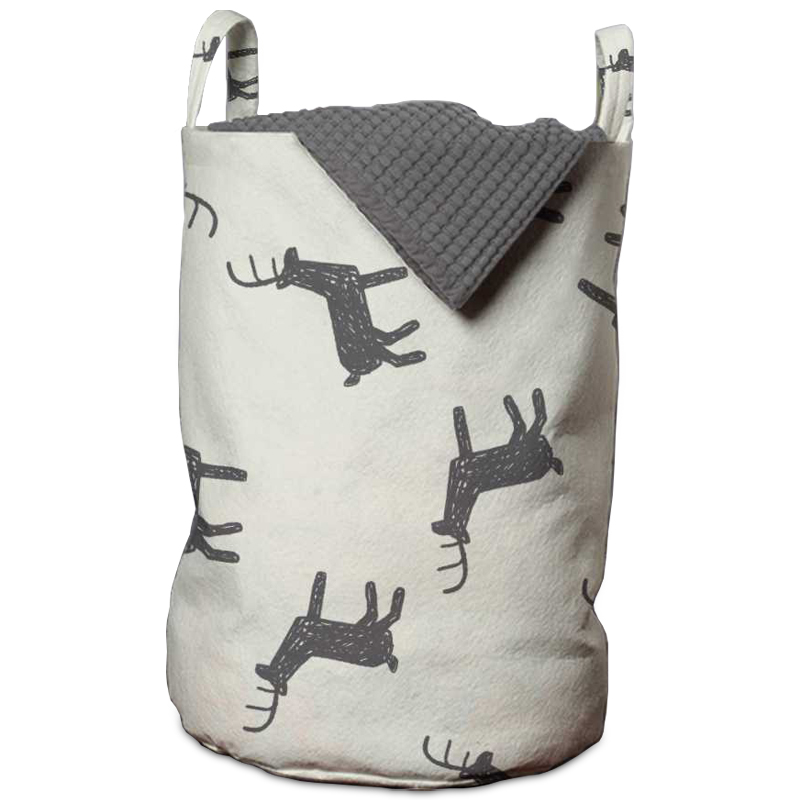 Корзина Deer Pattern Basket Белый Серый Корзина Deer Pattern Basket Белый Серый в Красноярске | Loft Concept