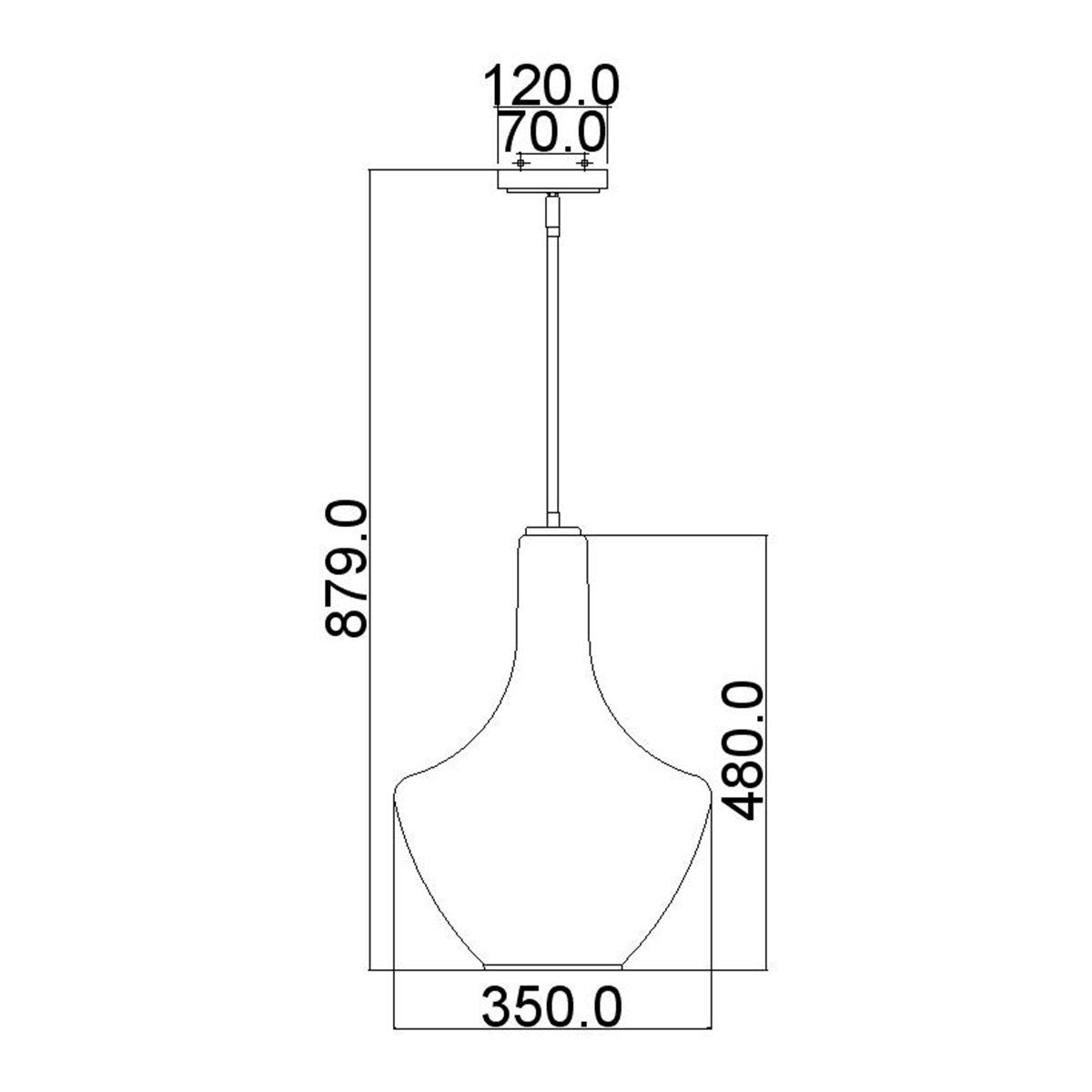 Подвесной светильник прозрачный стеклянный органической формы Kichler в Красноярске