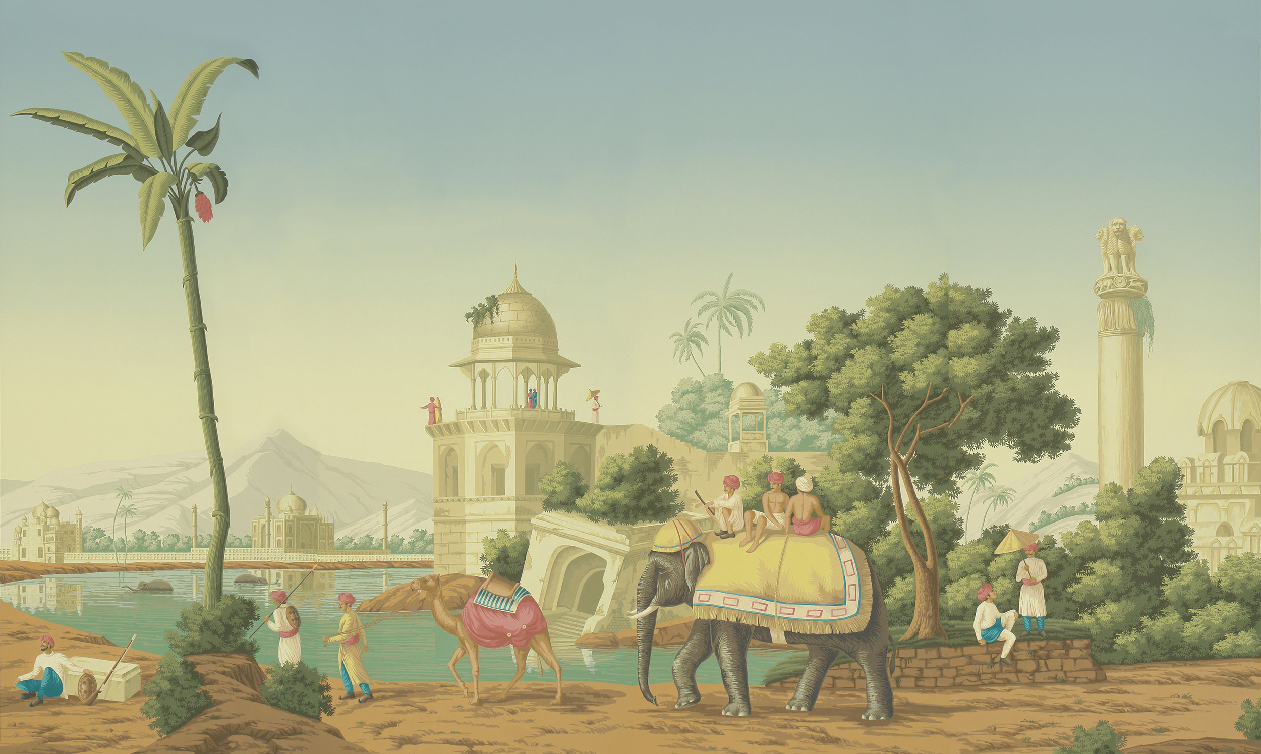 Обои ручная роспись Early Views of India Verdoyant on scenic paper Обои ручная роспись Early Views of India Verdoyant on scenic paper - постер Loft-Concept в Красноярске