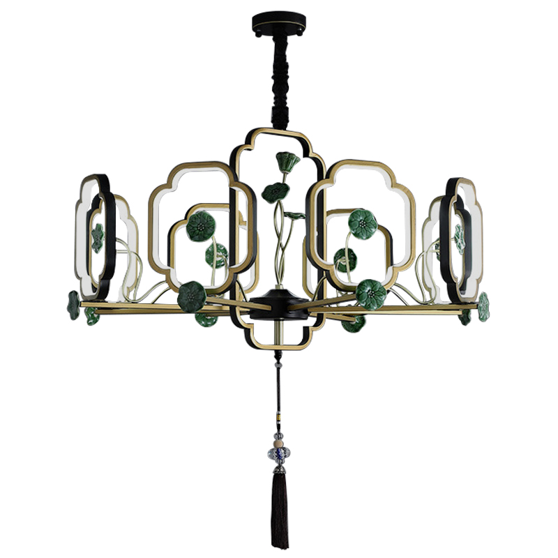 Люстра Lotus Fruit Chandelier Черный Зеленый Золотой Люстра Lotus Fruit Chandelier Черный Зеленый Золотой в Красноярске | Loft Concept