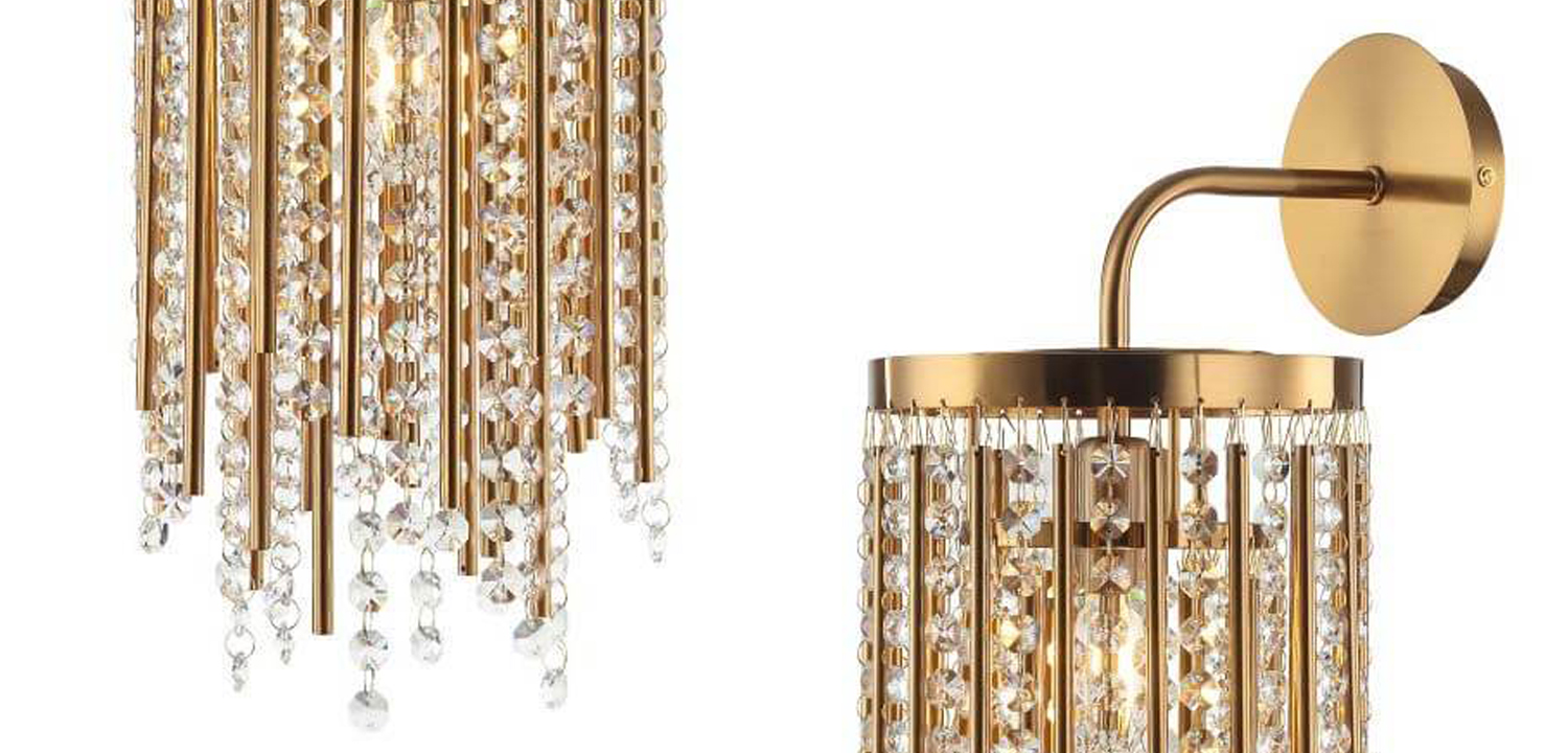 Бра Crystal Wind Chimes Bronze Wall Lamp - фото