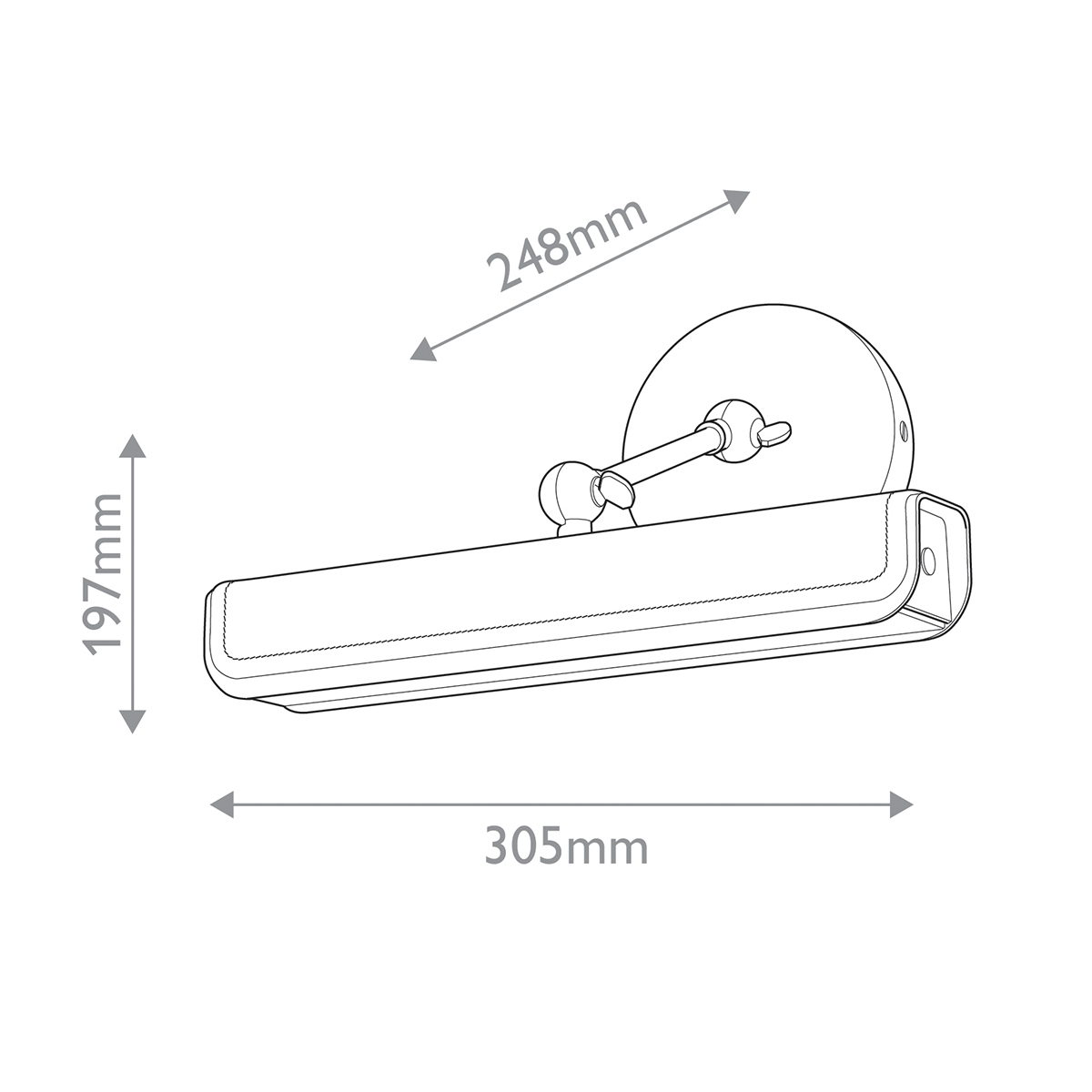 Светильник для картин цвет винтажная латунь с прямоугольным плафоном из кожи черного цвета Alora в Красноярске