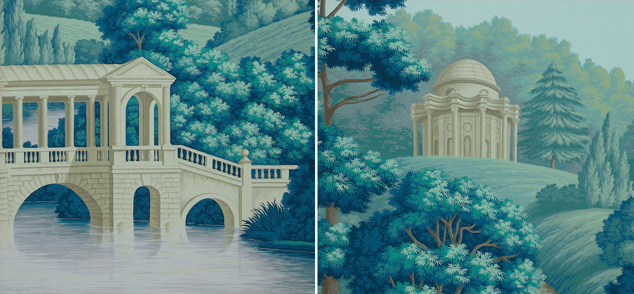 Обои ручная роспись English Landscape Special Colourway on scenic paper - фото