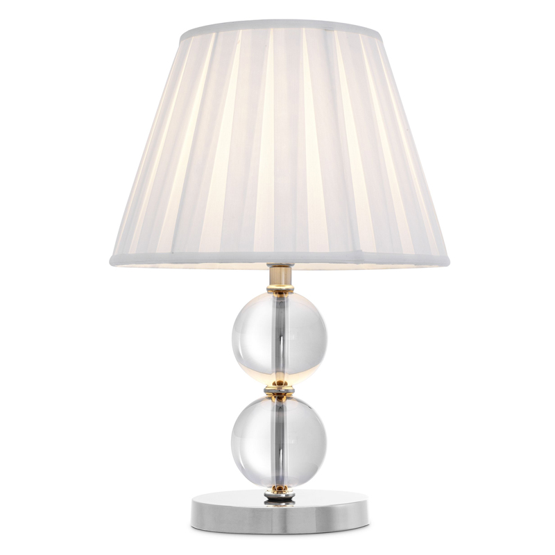 Настольная лампа Eichholtz Table Lamp Lombard Прозрачный Белый Никель Настольная лампа Eichholtz Table Lamp Lombard Прозрачный Белый Никель в Красноярске | Loft Concept