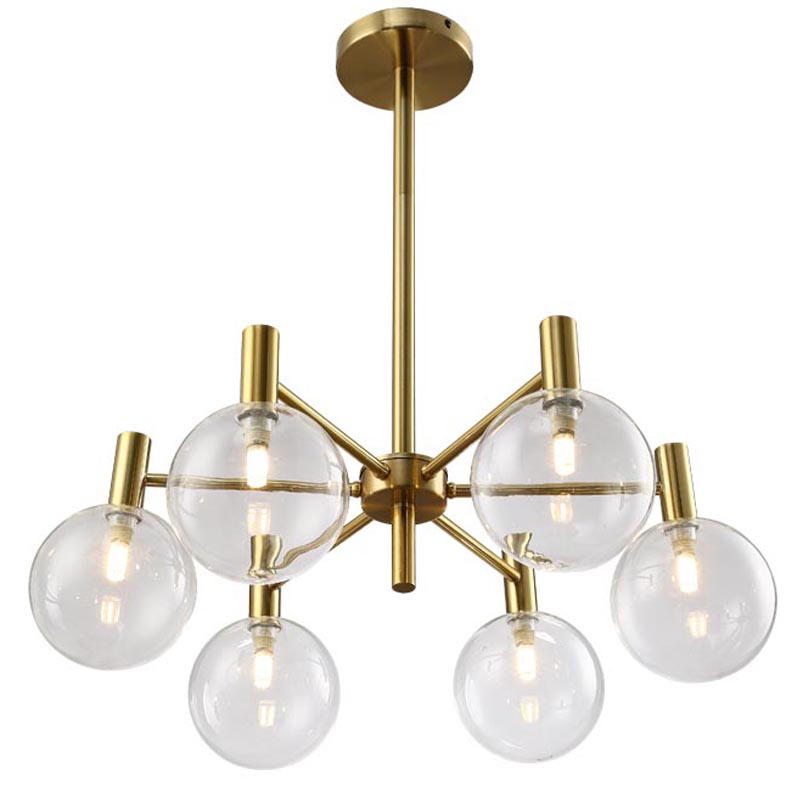 Люстра Holevier Chandelier 6 lamp Золотой Люстра Holevier Chandelier 6 lamp Золотой в Красноярске | Loft Concept