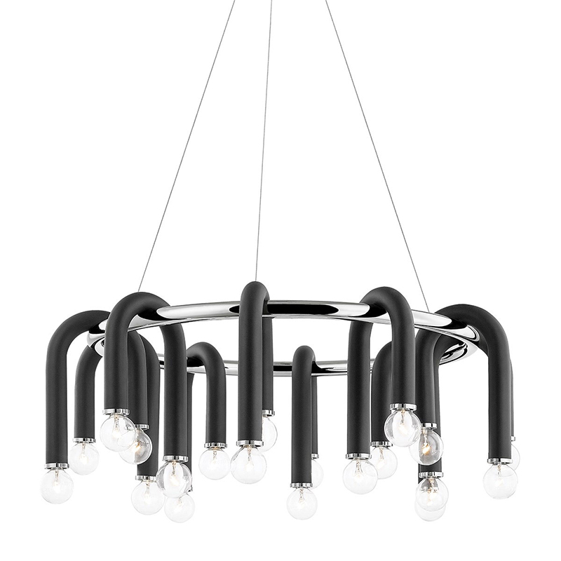 Люстра Paulson floppy chandelier round chrome Черный Хром Люстра Paulson floppy chandelier round chrome Черный Хром в Красноярске | Loft Concept