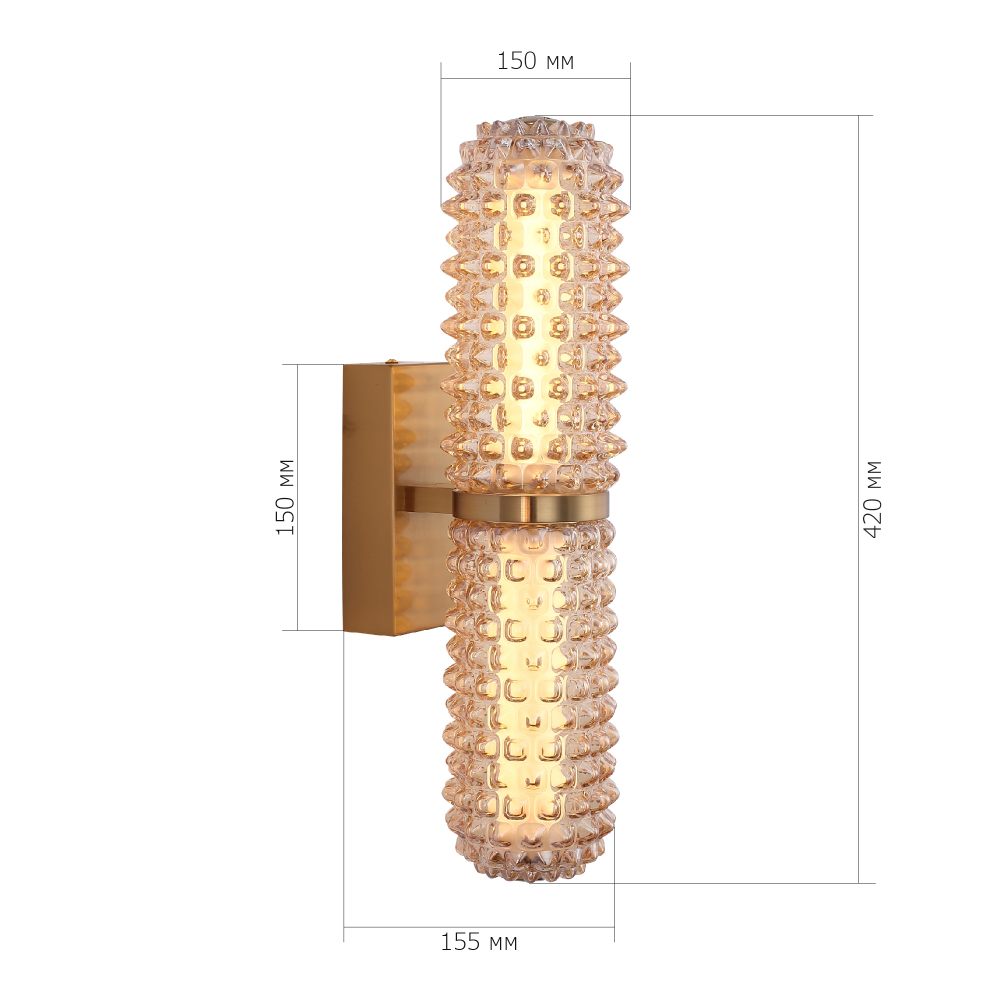 Бра с факутрным стеклянным плафоном Шампань Sonora в Красноярске