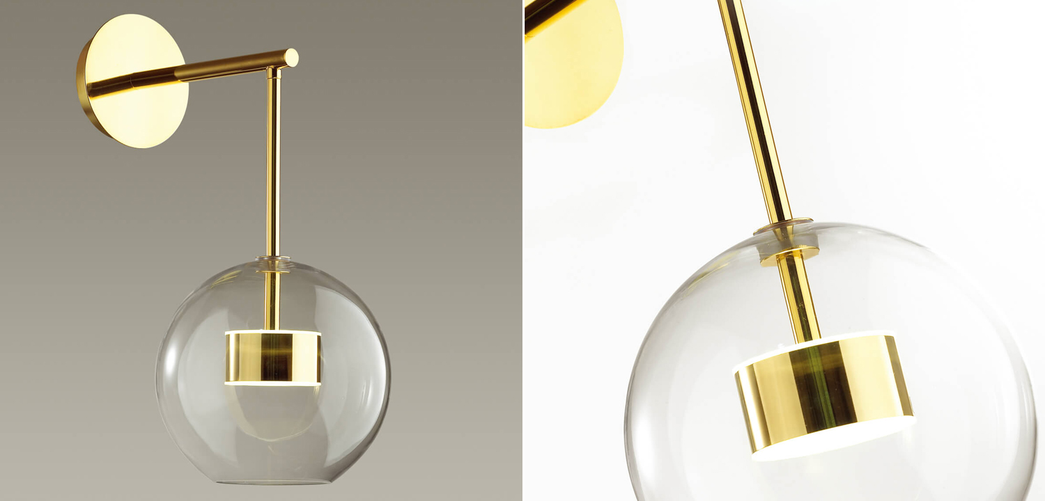 Бра Transparent Bubble Sconce gold - фото