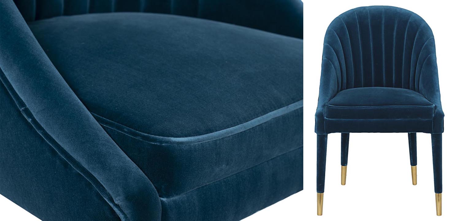 Стул Walton Chair blue velor - фото