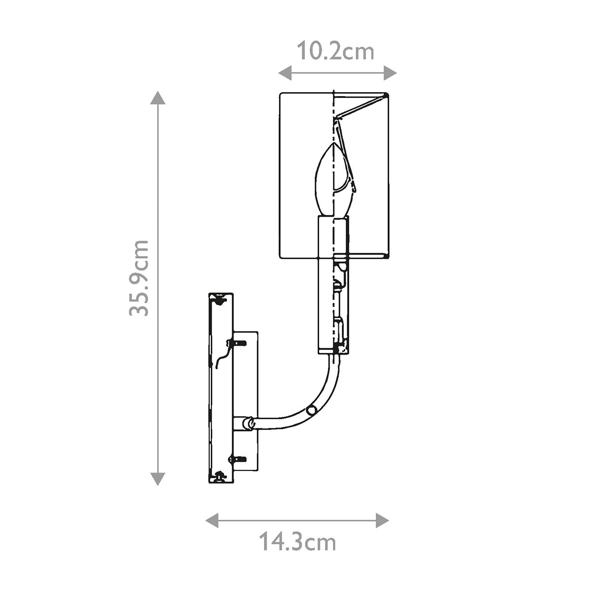 Бра с прямоугольным основанием цвета хром и белым цилиндрическим льняным абажуром Feiss в Красноярске