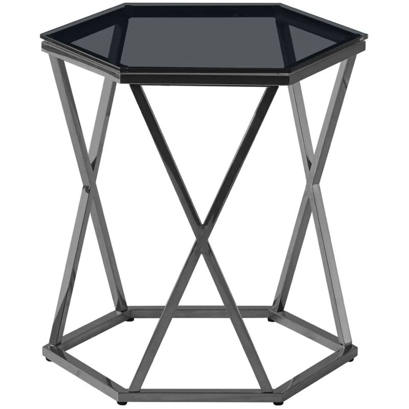 Стол приставной Ormando Collection Dark Chrome №2 Темный хром Стекло Смок Стол приставной Ormando Collection Dark Chrome №2 Темный хром Стекло Смок в Красноярске | Loft Concept