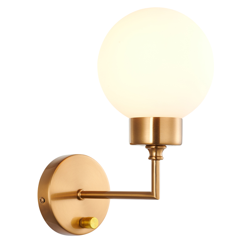 Бра Zibille Sconce brass Латунь Белое матовое стекло Бра Zibille Sconce brass Латунь Белое матовое стекло в Красноярске | Loft Concept