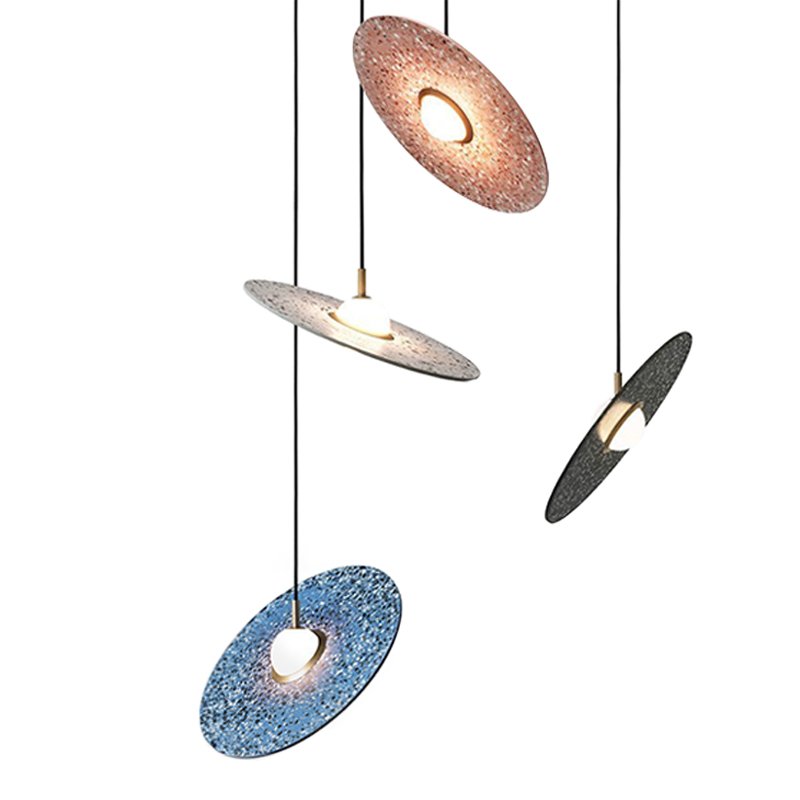 Подвесной светильник Stone Disc Haning Pendant Серый Синий Черный Розовый (Rose) Подвесной светильник Stone Disc Haning Pendant Серый Синий Черный Розовый (Rose) в Красноярске | Loft Concept