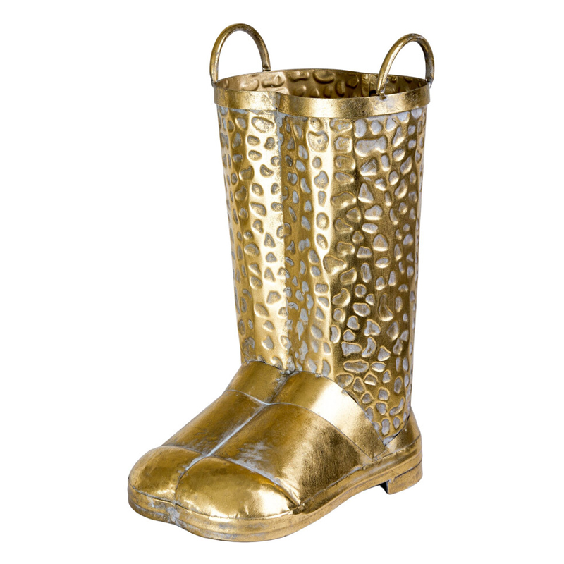Ваза в форме сапог с рельефной текстурой и ручками Vase Boot Винтажное Темное Золото Ваза в форме сапог с рельефной текстурой и ручками Vase Boot Винтажное Темное Золото в Красноярске | Loft Concept