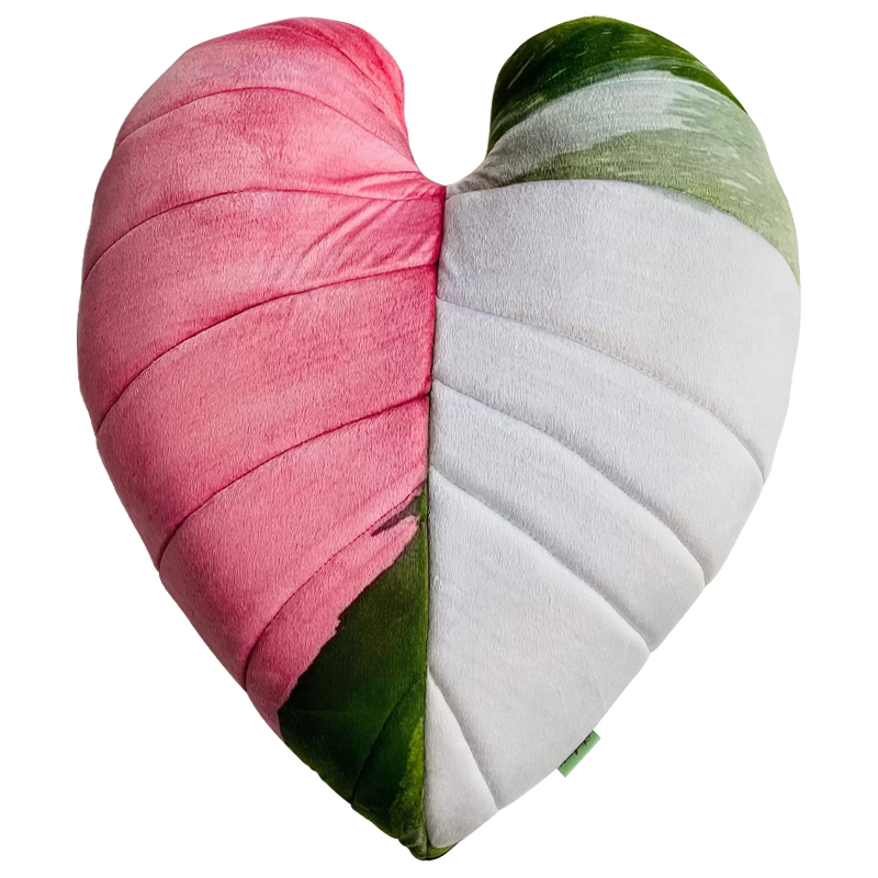 Декоративная подушка Botanical Cushion Filodendron Pink Princess Зеленый Белый Розовый Декоративная подушка Botanical Cushion Filodendron Pink Princess Зеленый Белый Розовый в Красноярске | Loft Concept