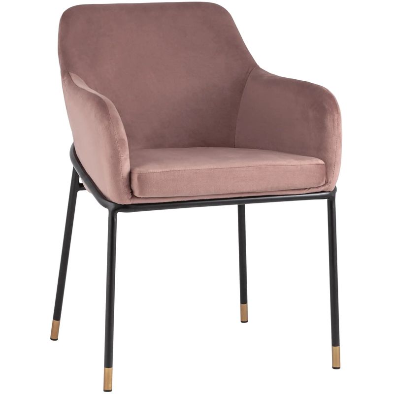 Стул Sandra Chair Пыльно-Розовый Велюр Розовый пастельный Черный Стул Sandra Chair Пыльно-Розовый Велюр Розовый пастельный Черный в Красноярске | Loft Concept