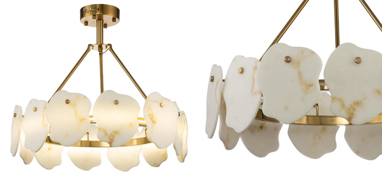Люстра Мрамор Lucretia Marble Round Chandelier 60 см - фото