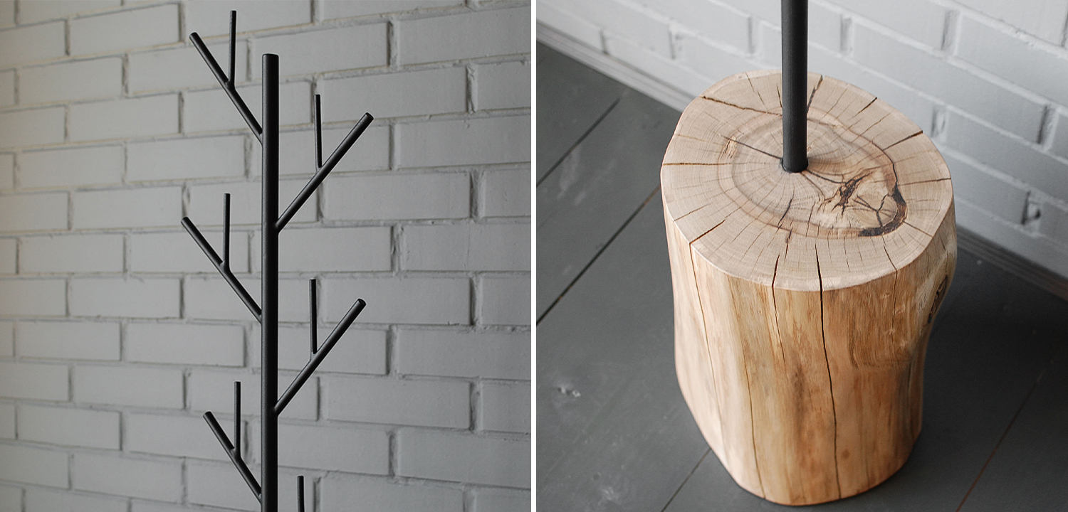 Вешалка Metal Branches and Stump Floor Hanger Black - фото