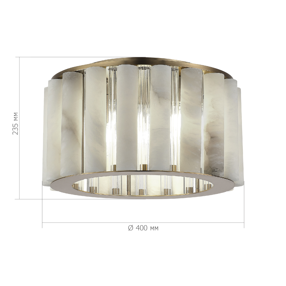 Потолочный светильник из стекла и премиального алебастра Ravishment в Красноярске