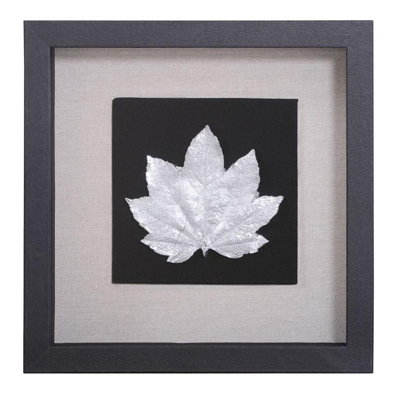 Панно Cassian Curled Maple Leaf Черный Серебряный Панно Cassian Curled Maple Leaf Черный Серебряный в Красноярске | Loft Concept