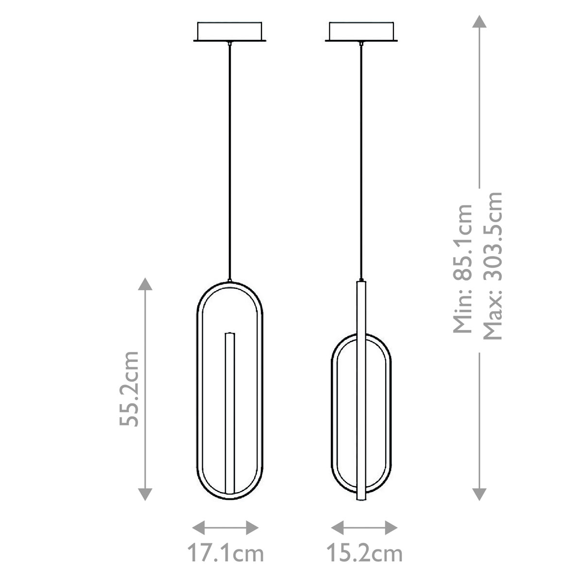 Подвесной светильник золотого цвета с двумя вытянутыми овальными рамками в форме скрепки Eurofase в Красноярске