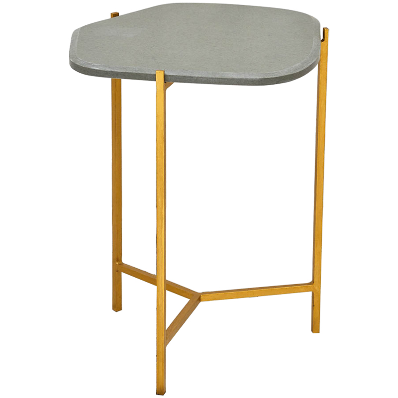 Приставной стол с серой каменной столешницей Tuan Side Table Grey Золотой Серый Приставной стол с серой каменной столешницей Tuan Side Table Grey Золотой Серый в Красноярске | Loft Concept