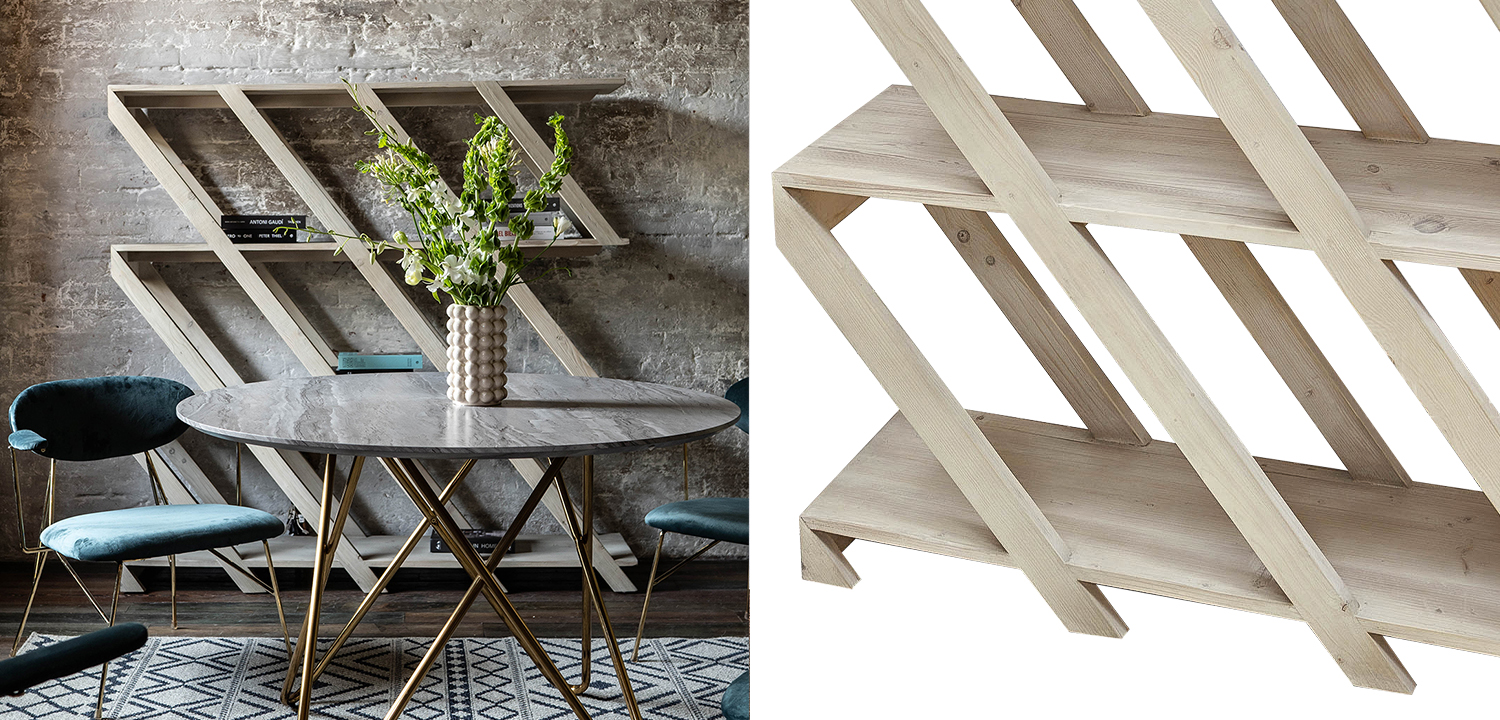 Стеллаж Diagonal Loft Wood Rack - фото