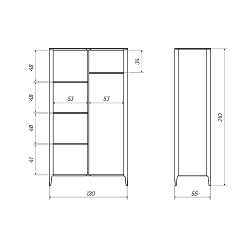 Шкаф двухстворчатый молочного цвета Type в Красноярске