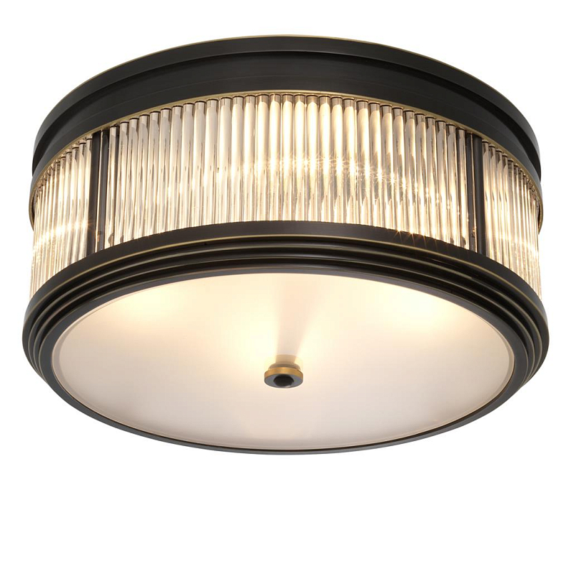 Потолочный светильник Темная бронза Dark bronze Disk Ceiling Lamp  Темная бронза Прозрачное Стекло в Красноярске | Loft Concept 