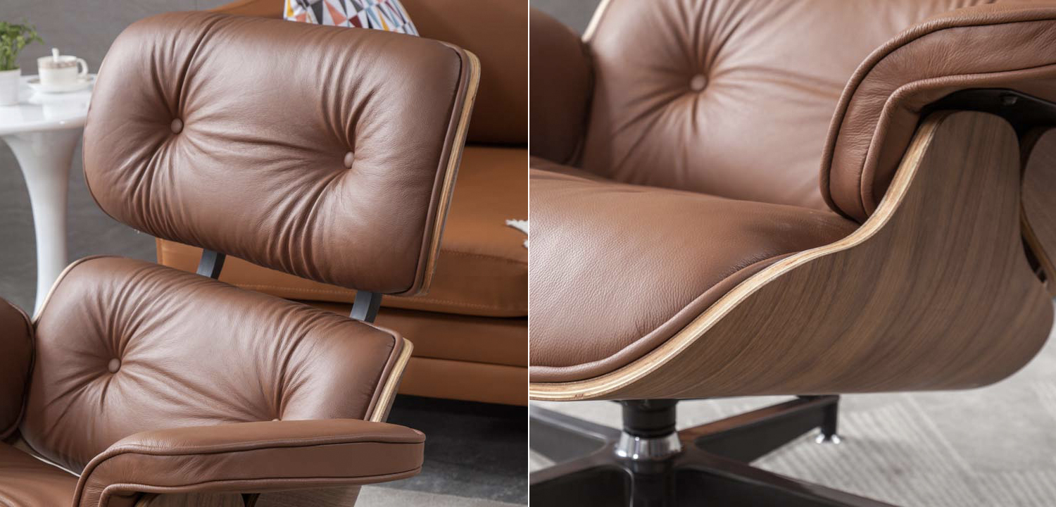 Кресло Eames Lounge Chair & Ottoman light brown - фото