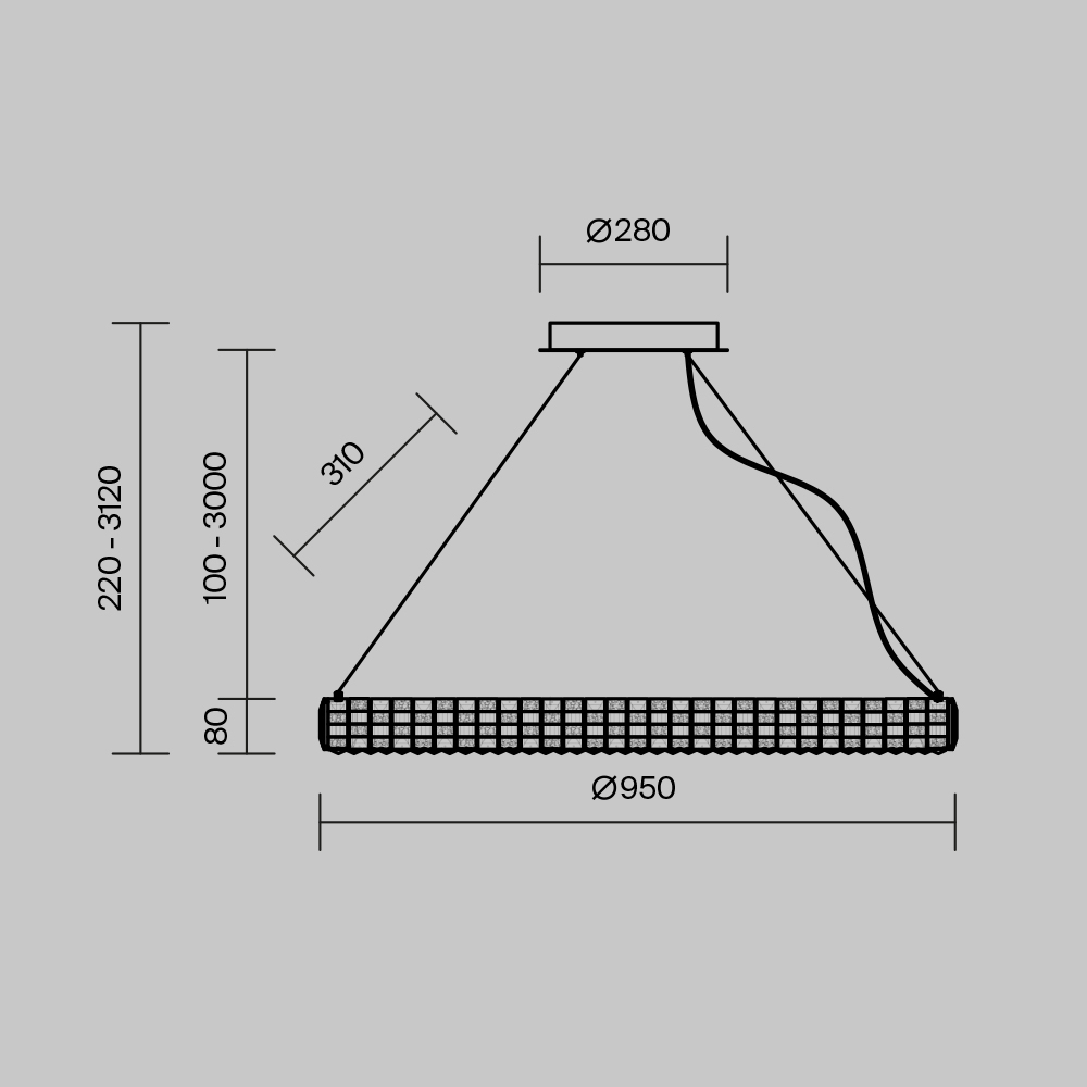 Люстра подвесная Castello 3000К 35Вт в Красноярске