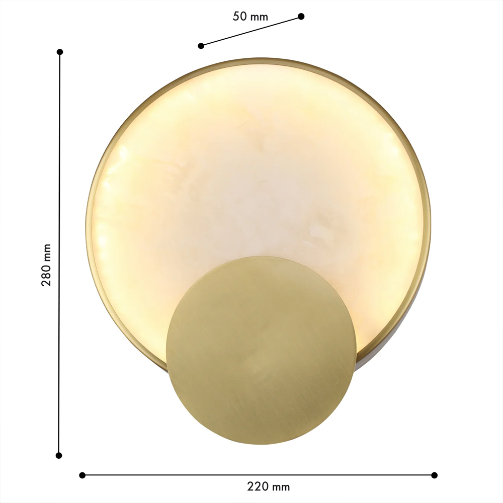 Бра в форме диска из бежевого алебастра Cryptocrystalline Stone в Красноярске