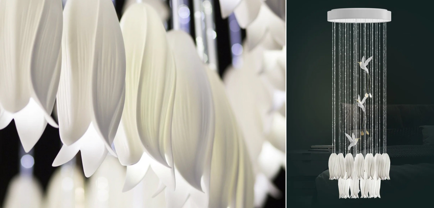 Люстра c Птичками Колибри Sagarti Pendant lamp ALBA Flowers & Birds - фото