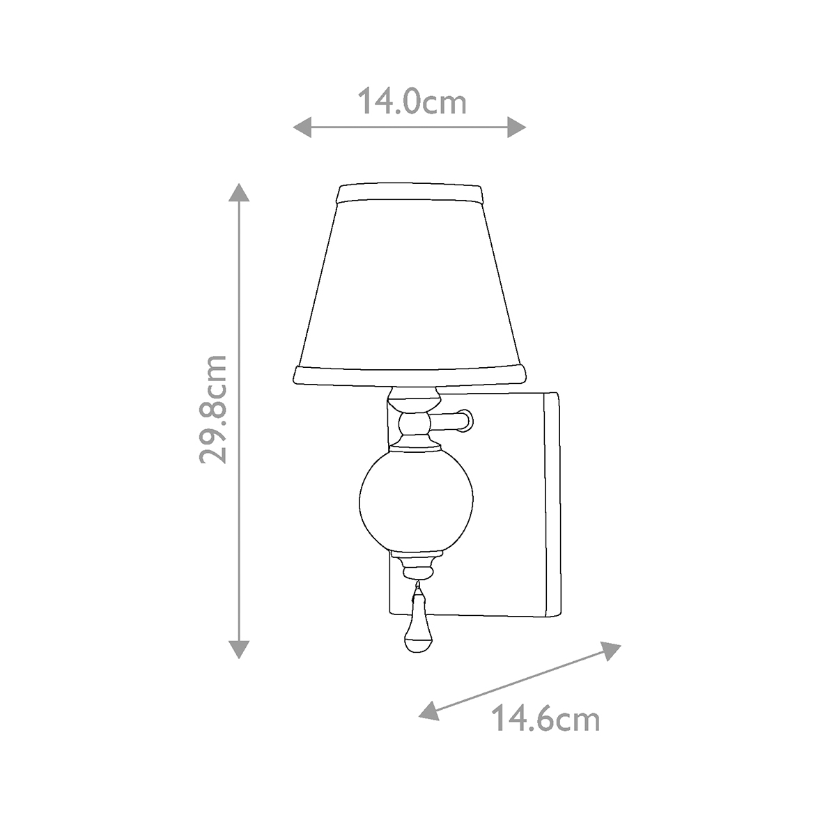 Бра со стеклянным шарообразным декором с пузырьками и бежевым абажуром Feiss в Красноярске